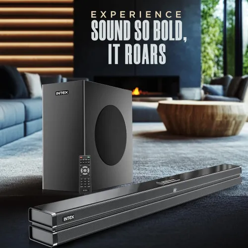 Image of Intex 2.1 Wireless Soundbar with 6.5'' Subwoofer 180W Powerful Output Bluetooth 5.1 HDMI ARC Optical