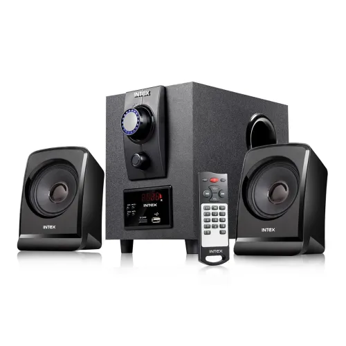 Image of Intex Boom 1666 TUFB 2.1 Multimedia Speaker LED Display, Subwoofer & Satellite Speakers – Black