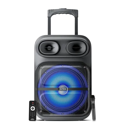 Image of Intex Thriller 600 Trolley Speaker (60W, Karaoke Mic, RGB Lights)