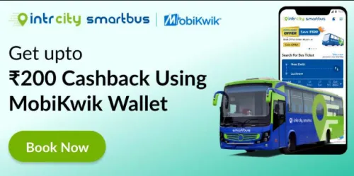 Image of Intrcity Offer : Flat ₹200 cashback on payment via Mobikwik Wallet