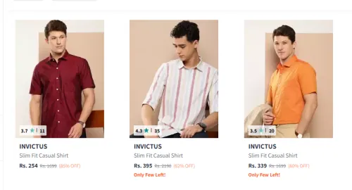 Image of Invictus Men's Shirts Minimum 80% Discount