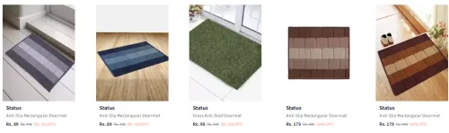 Image of IRIS Rectangular Shaped Anti Slip Doormat Starting At @₹89