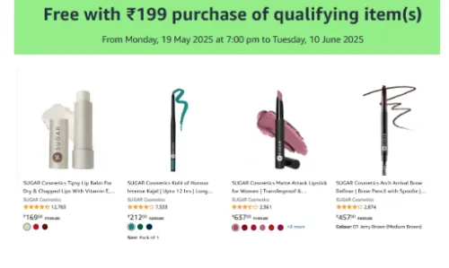 Image of Sugar Cosmetic Offer: Item of ₹254 Free on order above ₹199