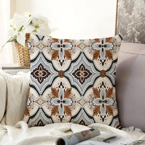 Image of IVAZA Floral Printed Cotton Cushion Cover 12 x 12 Inch