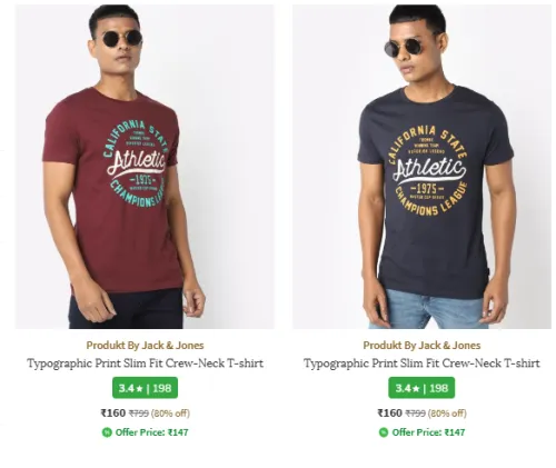 Image of Jack & Jones Clothing Starts Price @ ₹147