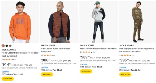 Image of JACK & JONES Men Checkered Casual Jacket Minimum 70% Discount