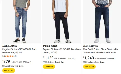 Image of Jack & Jones Men Fashion Jeans Minimum 70% Discount