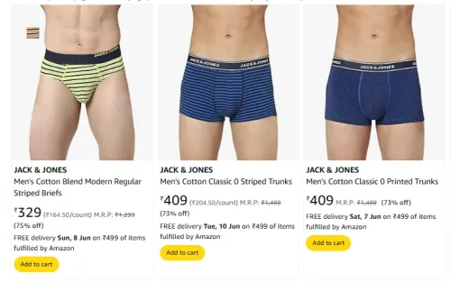 Image of Jack & Jones Men Fashion Trunks Flat 73% Discount