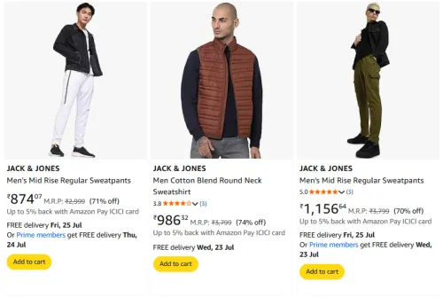 Image of JACK & JONES Men Jacket Minimum 70% Discount