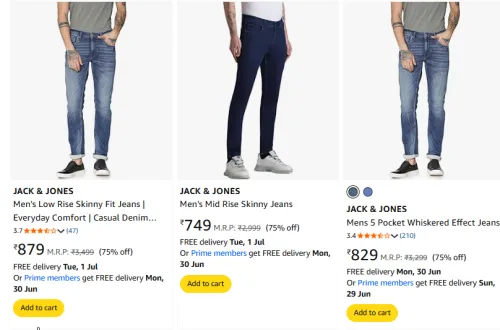 Image of Jack & Jones Men's Jeans Minimum 70% Discount