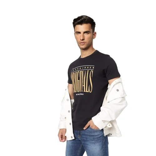 Image of Jack & Jones Men's Printed Regular Fit Crew Neck T-Shirt