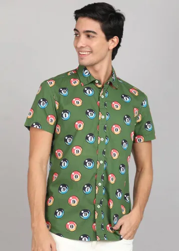 Image of JACK & JONES Men Slim Fit Printed Spread Collar Casual Shirt