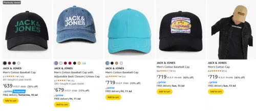 Image of Jack & Jones Men's cap starting @ ₹639