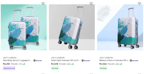 Image of Jacy London Suitcases at Minimum 70% Discount