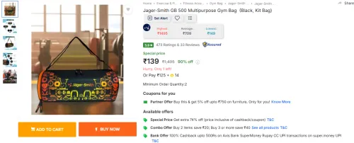 Image of Jager-Smith GB 500 Multipurpose Gym Bag