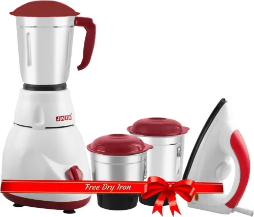 Image of JAIA Fusion Pro 550 W Mixer Grinder (Mixer Grinder With 1000 Wat Dry Iron | 3 Jars | White, Red)