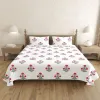 Jaipur Fabric 240 TC King Bedsheet – White & Pink Floral