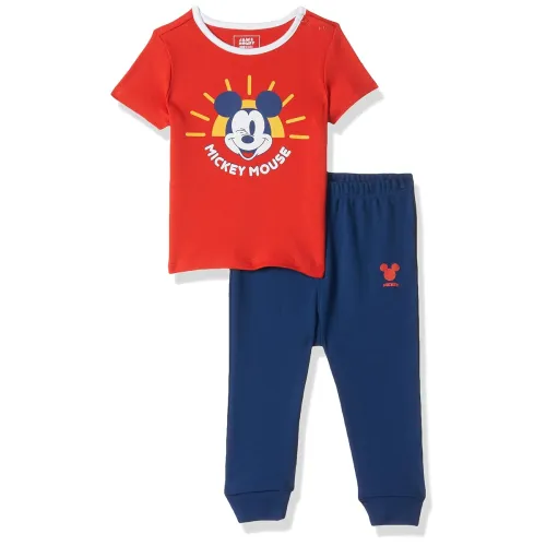 Image of Amazon Brand - Jam & Honey Baby Boys Disney T-Shirt + Jogger Clothing Set || 100% Cotton 2 Piece Set || New Born Baby Cl