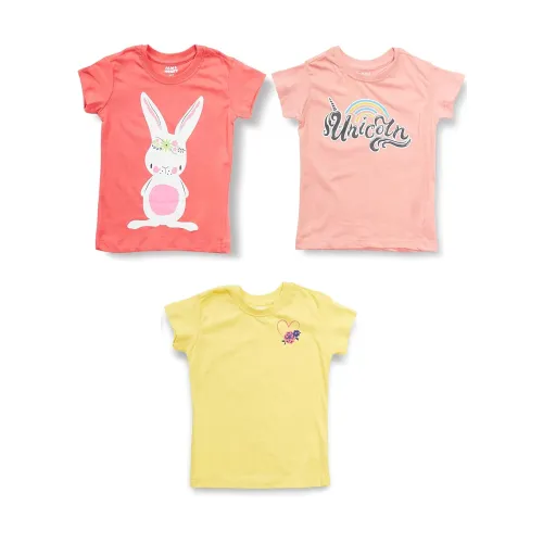 Image of Jam & Honey Girls Printed T-Shirts (Pack of 3)