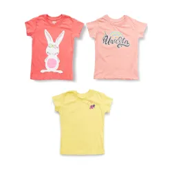 Jam & Honey Girls Printed T-Shirts (Pack of 3)