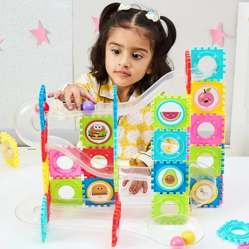Image of Amazon Brand - Jam & Honey Magnetic Tiles 110 Pieces for Kids