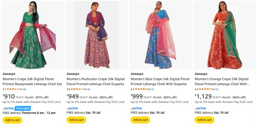 Image of Janasya Women's Lehenga Choli at minimum 74% Discount