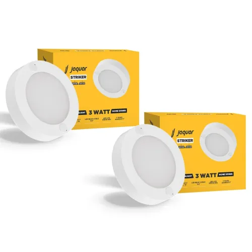 Image of Jaquar 3W Striker Mini Round Surface Downlight | No False Ceiling Required | Surface Ceiling Light for Cabinet, Wardrobe