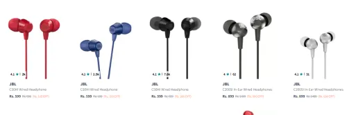 Image of JBL Ear Headphones with Mic Starting At @₹599