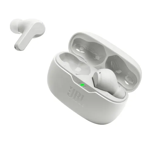 Image of JBL Vibe Beam TWS Earbuds (32H Battery, Extra Bass, IP54, White)