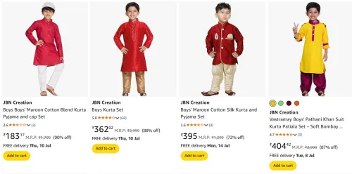 Image of JBN Creation Boy's Clothing Starting @ ₹183