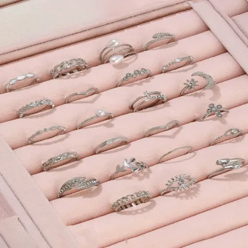 Image of Jewels Galaxy Silver-Plated Ring Set (23 Pieces)