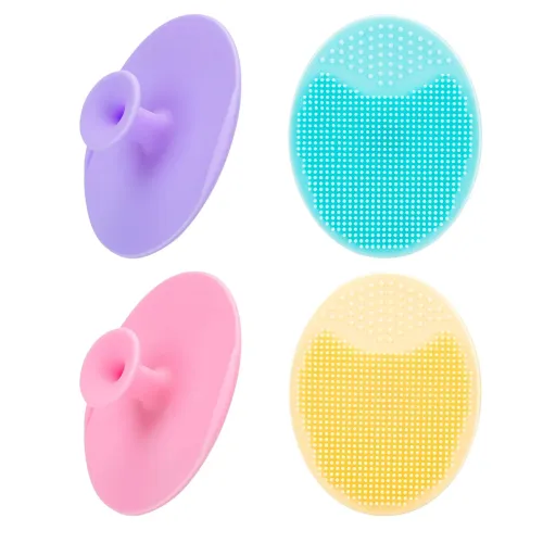 Image of JEXCULL 4 Pack Face Scrubber, Soft Silicone Facial Cleansing Brush