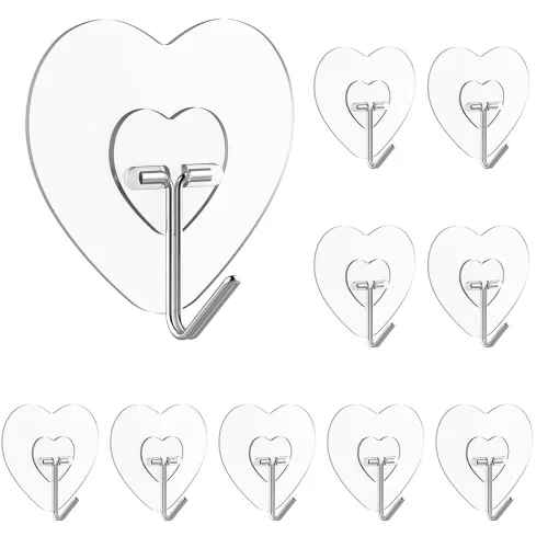 Image of JIALTO 10 Pcs Love Shape Wall Hanging Hooks