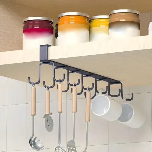 Image of JIALTO 1PCS Double-Row 12 Hooks for Kitchen Storage Rack