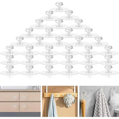 Image of JIALTO Adhesive Cabinet Drawer Knobs Hook Po20