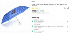 Jiomart : EUME Official IPL MI Mumbai Indians 21 Inch Umbrella
