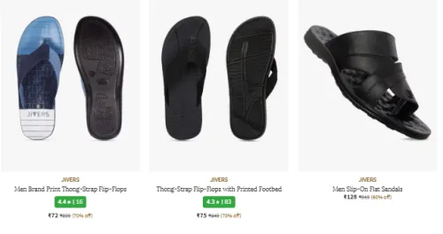 Image of JIVERS Men Flat Sandals Starting @ ₹72