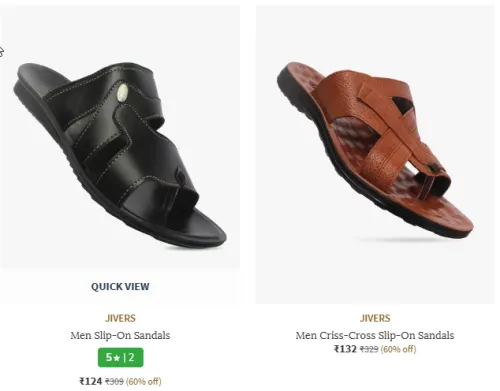 Image of JIVERS Men Slip-On Sandals Starting At @₹124