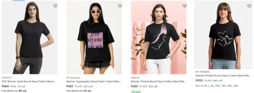 Image of JOCKEY Women Cotton T-Shirt @ Up to 80-85% Discount