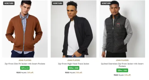 Image of John Players Men Fashion Jacket Flat 70% Discount