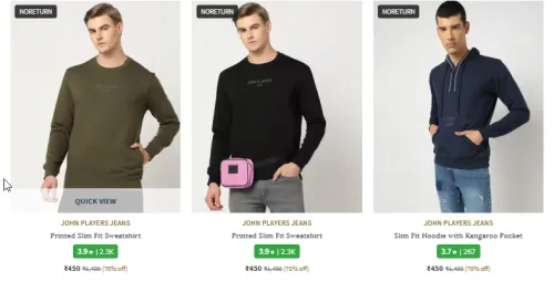 Image of John Players Sweatshirt Flat 70% Discount