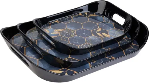 Image of JORDY Microwave Safe Serving Trays – Set of 3