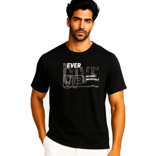 Image of JUARI BE A Gentleman Men's Cotton Blend Printed T-Shirt