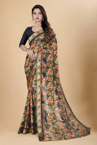Image of Jufilox Printed Daily Wear Art Silk Saree
