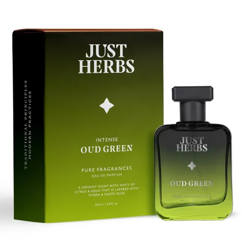 Image of Just Herbs Intense Oud Green EDP Perfume Spray