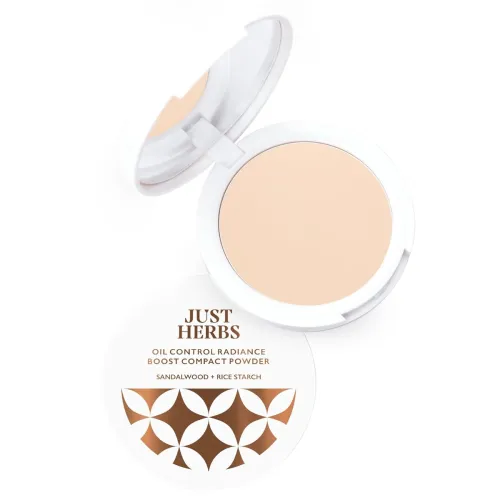 Image of Just Herbs Oil Control Radiance Booster Age Defying Compact Powder