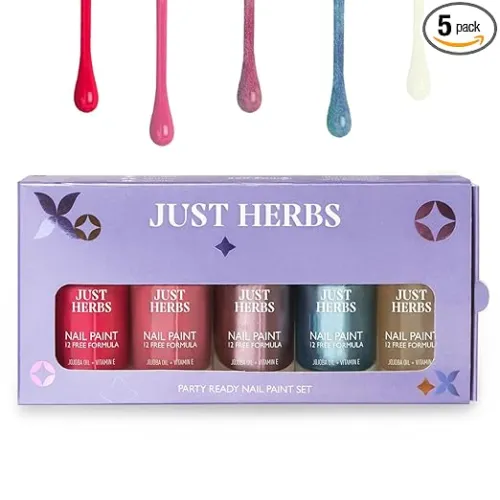 Image of Just Herbs Party Ready Nail Paints Set, 12 Chemical Free Formula