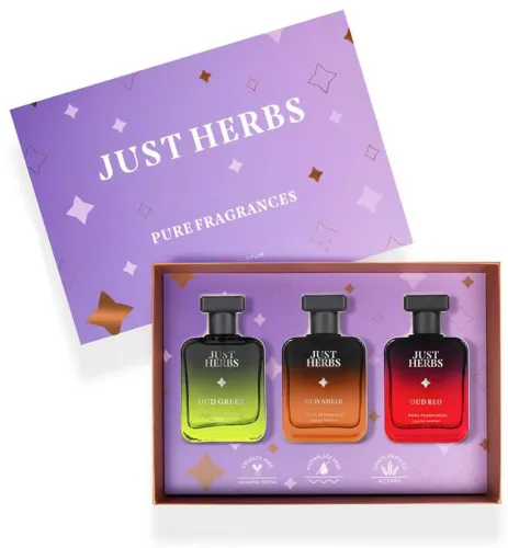 Image of Just Herbs Pure Fragrances Intense Oud Trio Perfume Set of 3