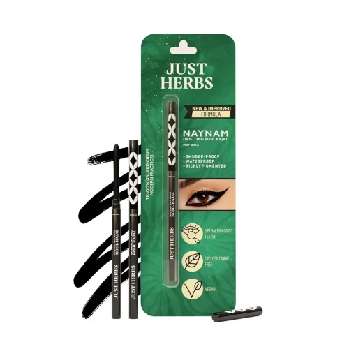 Image of Just Herbs Retractable 2 in 1 Herbal Eyeliner + Kajal 0.3g