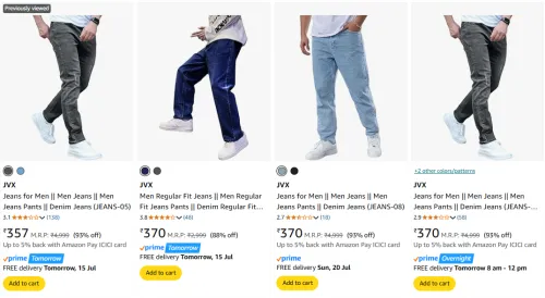 Image of JVX Men's Jeans at minimum 85% Discount